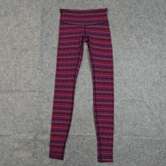 lululemon athletica Pants - Lululemon Leggings Womens 4 Wunder Under Low Rise 32" Pink‎ Striped Yoga Run Gym